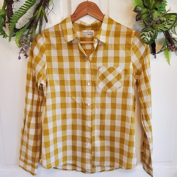 Madewell Mustard Yellow Button Down Shirt S - Picture 1 of 6